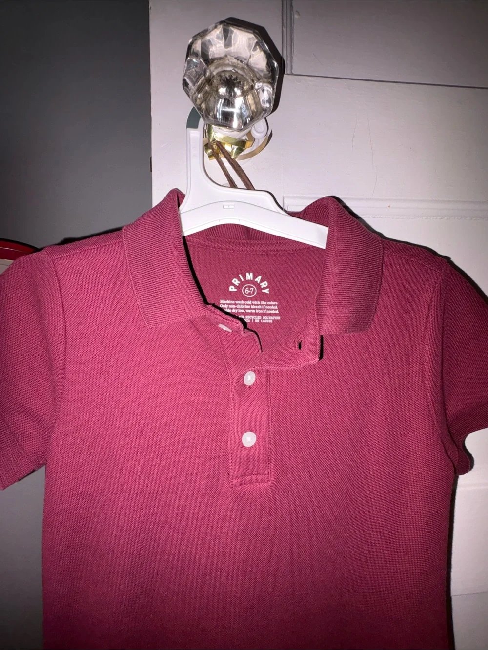 Primary Girls' Polo Dress in Burgundy